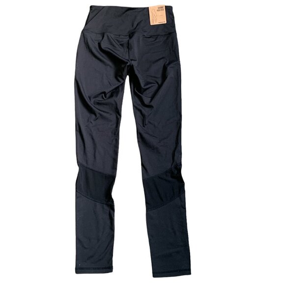 Reebok Skinny High Rise Fitness Yoga Pant Black Vented Mesh Panels S #19K - Picture 3 of 6